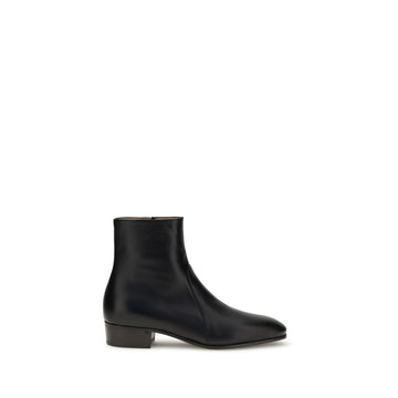 Black Goatskin Ankle Boots