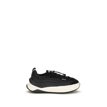 Black Polyester Athletic Sneakers