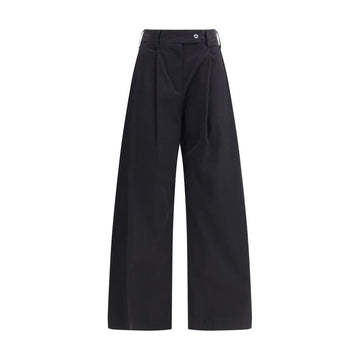 Black Cotton Casual Pants