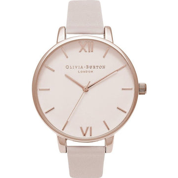 White Artificial Leather Dress Watch