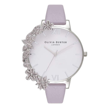 Purple Artificial Leather Dress Watch