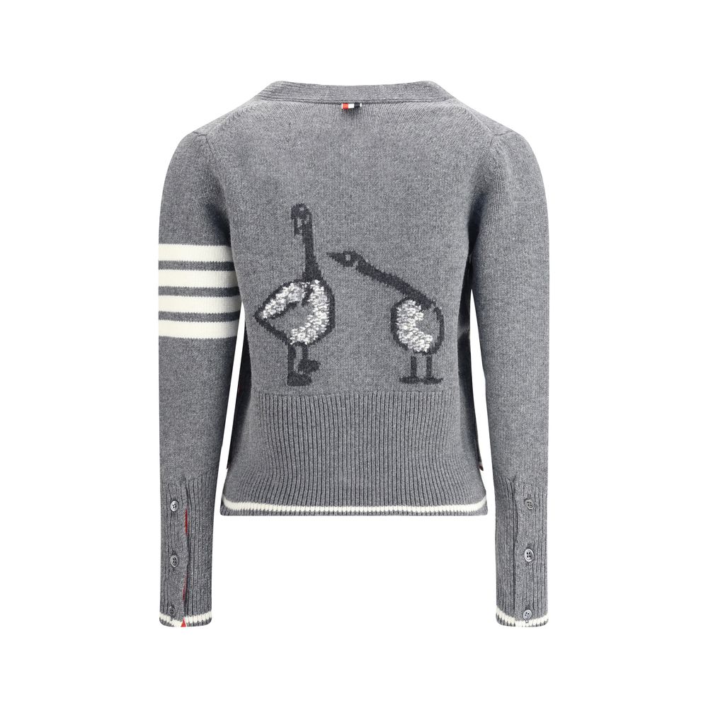 Virgin wool Cardigan with embrodery geese