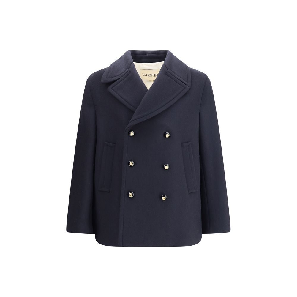 Blue Fleece Wool Coat