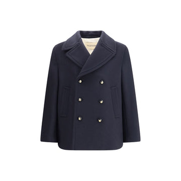 Blue Fleece Wool Coat