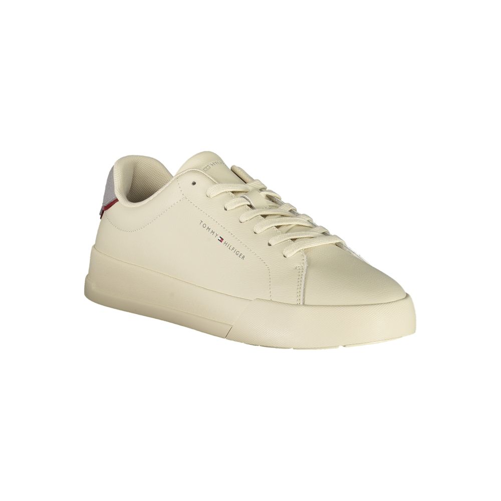 Beige Leather Men Sneaker