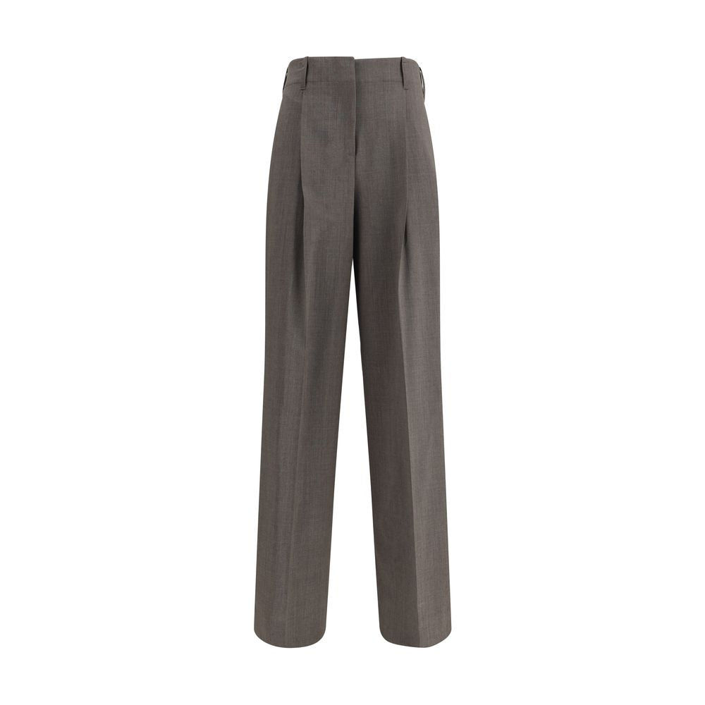 Gray Elastane Dress Pants