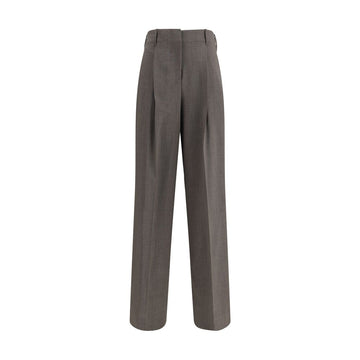 Gray Elastane Dress Pants