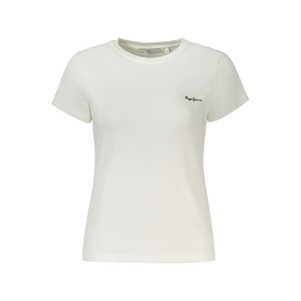 White Cotton Women T-Shirt