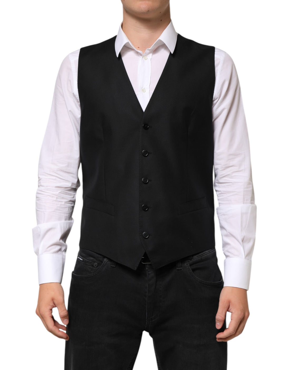 Black Wool Dress Formal Men Waistcoat Vest