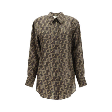 Brown Silk Pattern Shirt