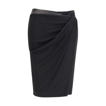 Black Viscose Midi Skirt