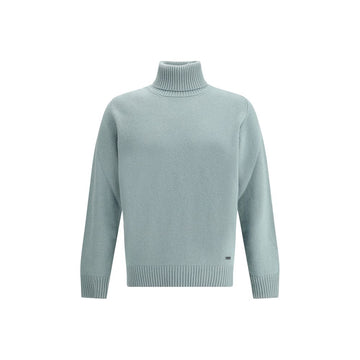 Green Fleece Wool Turtleneck