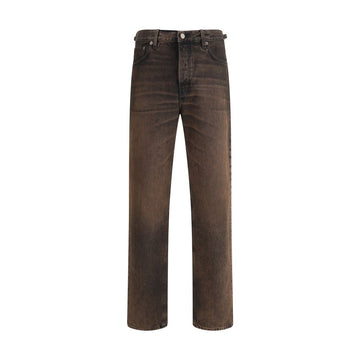 Brown Cotton Relaxed Fit Jeans