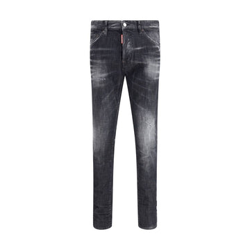 Black Cotton Slim Fit Jeans