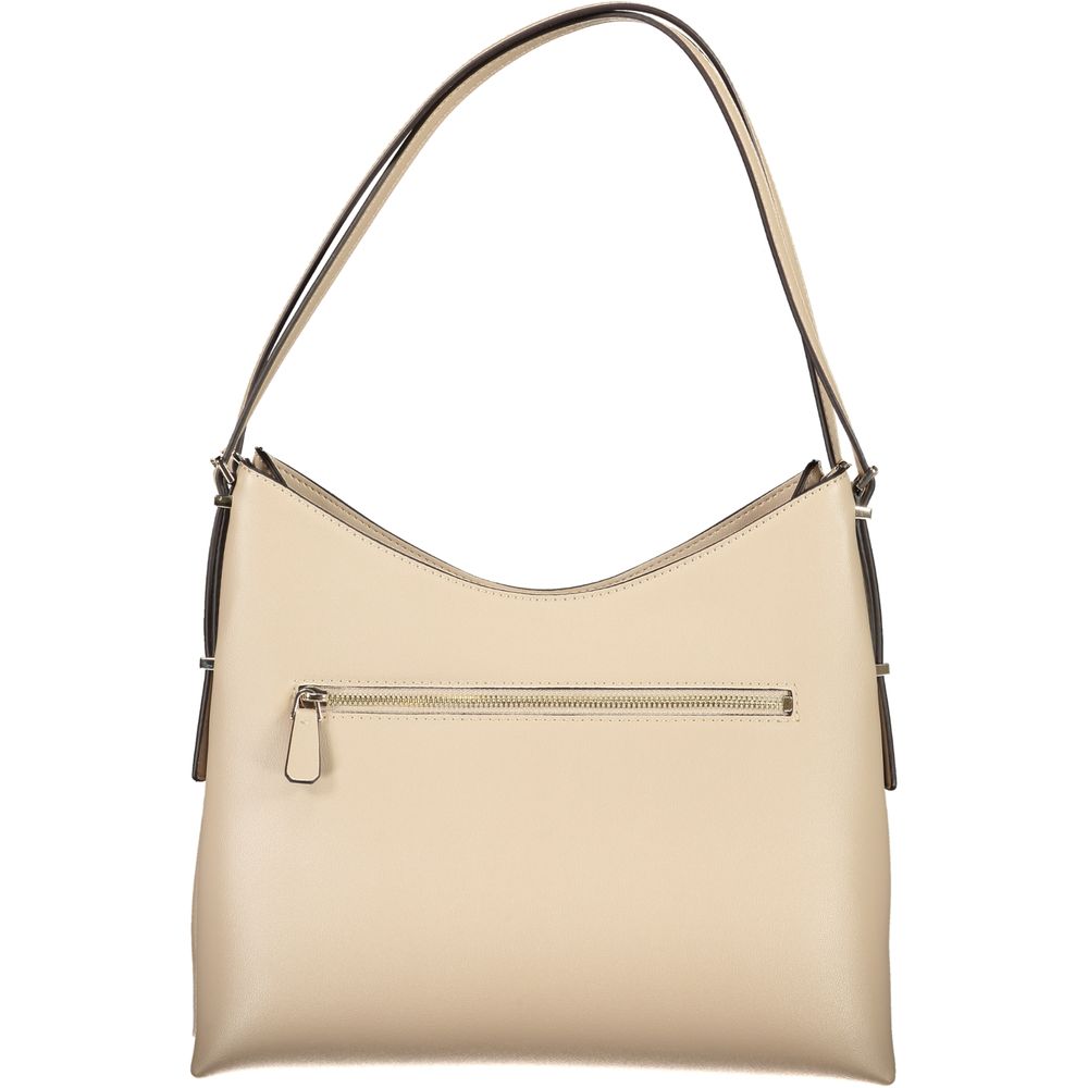 Beige Polyethylene Women Handbag