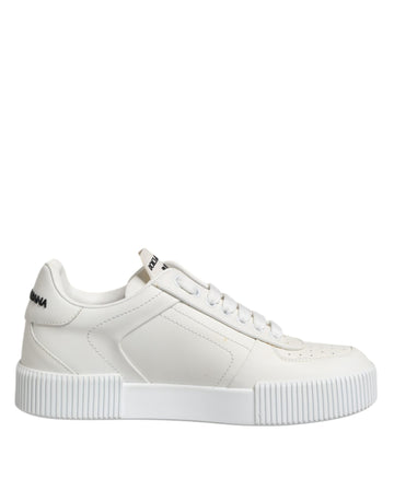 White Miami Leather Low Top Sneakers Shoes