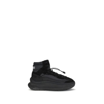 Black Polyester Athletic Sneakers