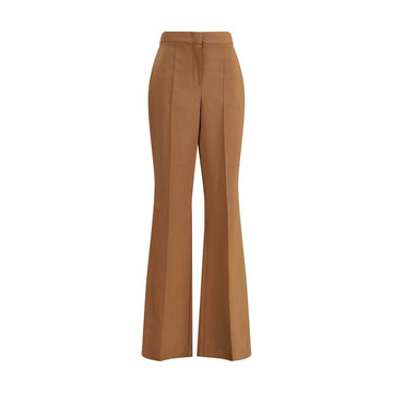 Brown Wool Flared Pants