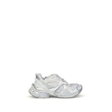 Silver Rubber Athletic Sneakers