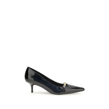 Black Calf Leather Bos Taurus Mid Heel Pumps