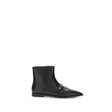 Black Calf Leather Bos Taurus Ankle Boots