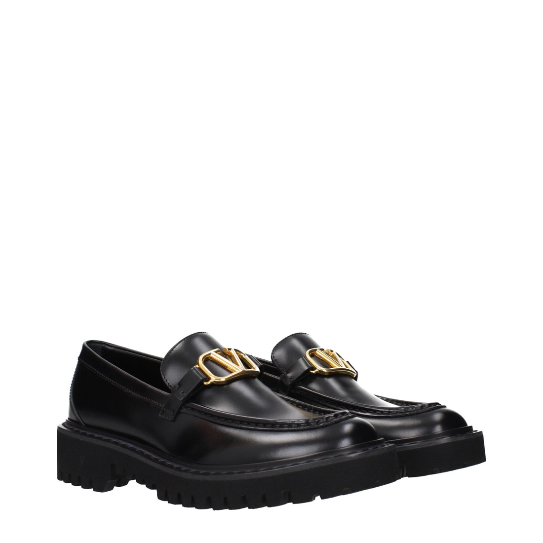 Black Leather Slip-On Loafers
