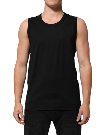 Black Cotton Sleeveless Underwear Men Tank Top