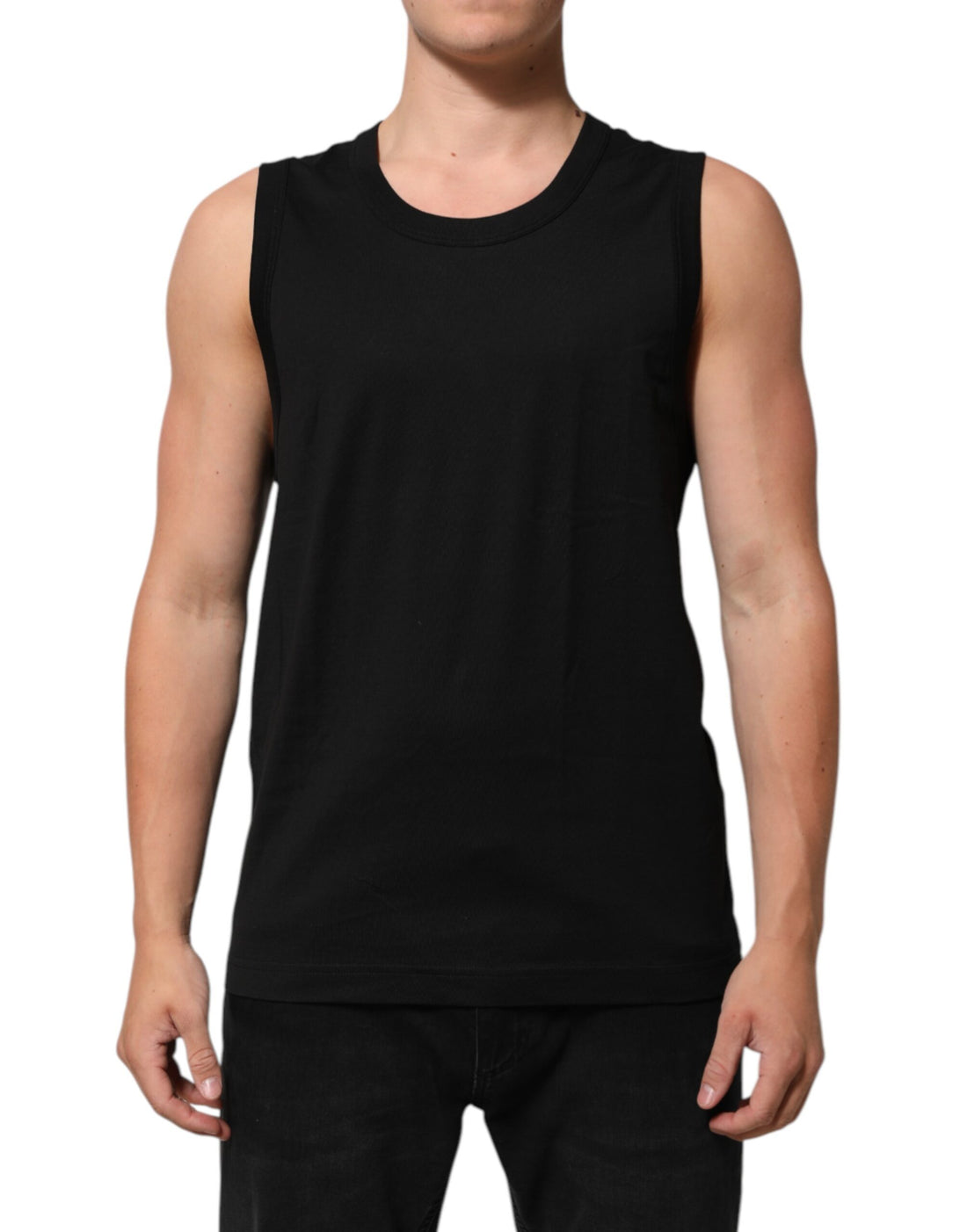 Black Cotton Sleeveless Underwear Men Tank Top