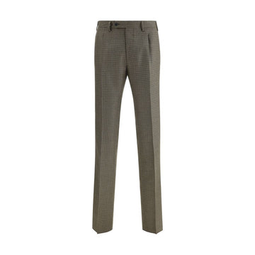 Brown Fleece Wool Casual Pants