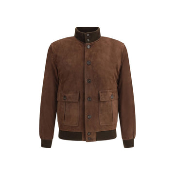 Brown Calf Leather Bos Taurus Bomber