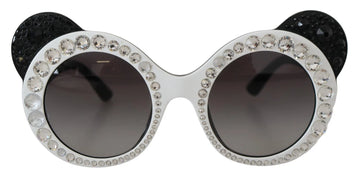 DG4325BM White Black Acetate Crystal Shades Sunglasses