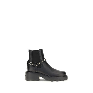 Black Calf Leather Bos Taurus Ankle Boots