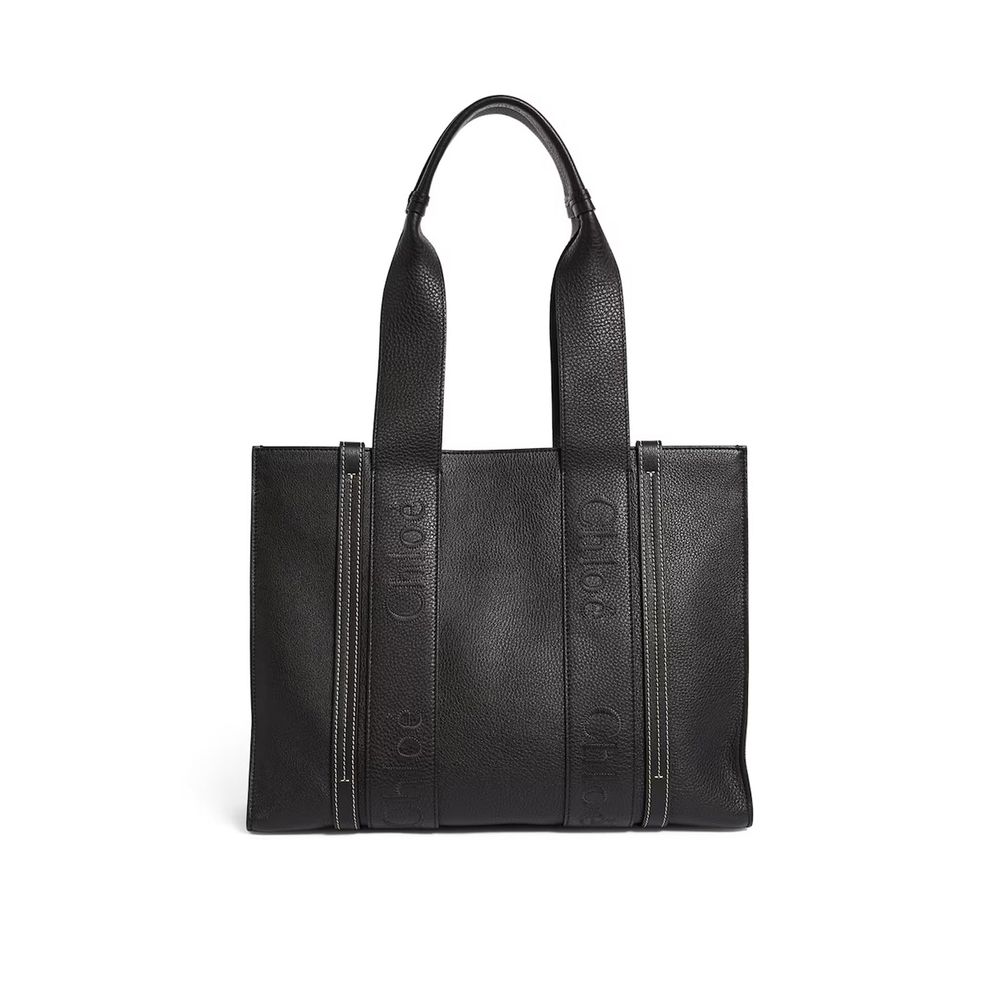 Black Leather Tote Bag