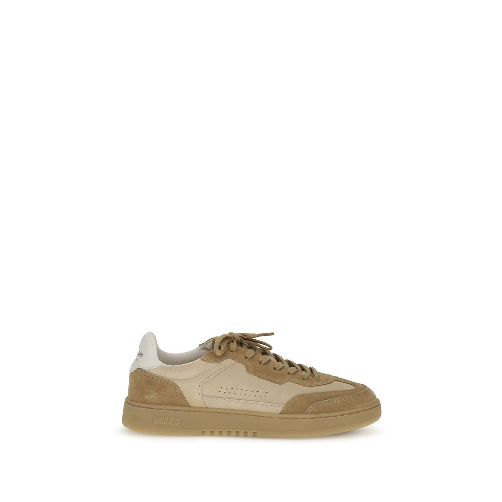 Beige Leather Low Top Sneakers