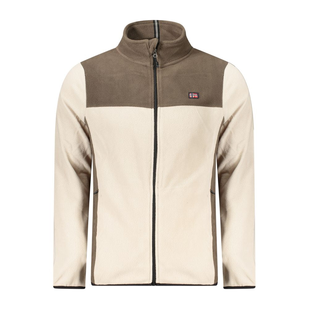 Beige Polyester Men Sweater