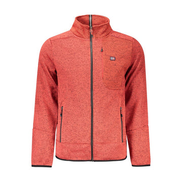 Red Polyester Men Sweater