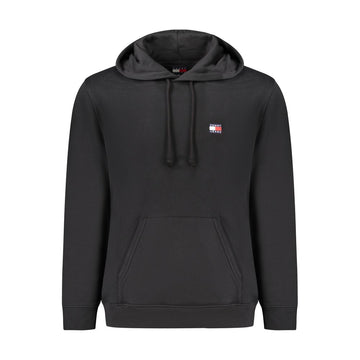 "Black Cotton Men Sweater with Central Pocket"