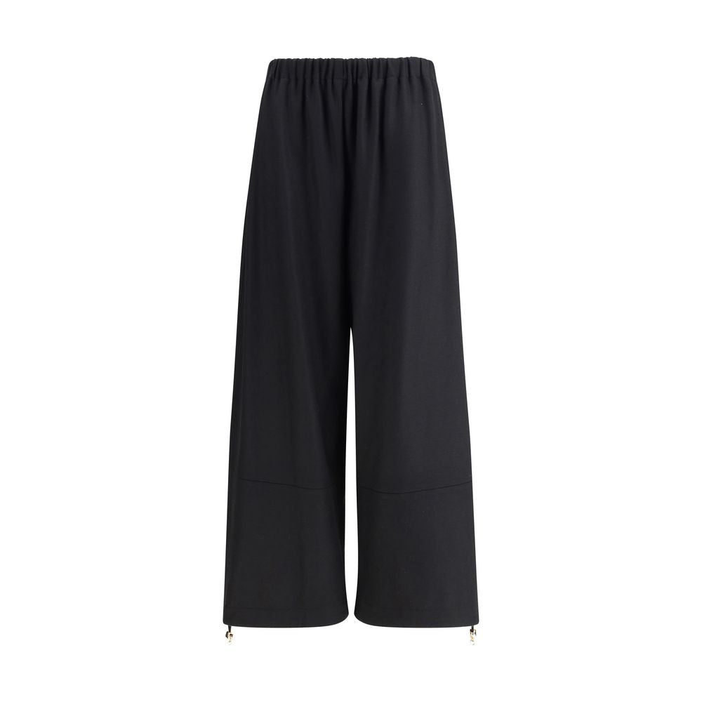 Black Fleece Wool Casual Pants