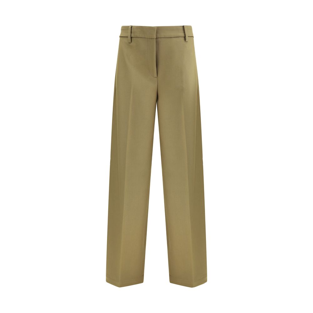 Green Polyester Dress Pants