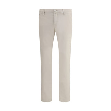 Beige Cotton Casual Pants