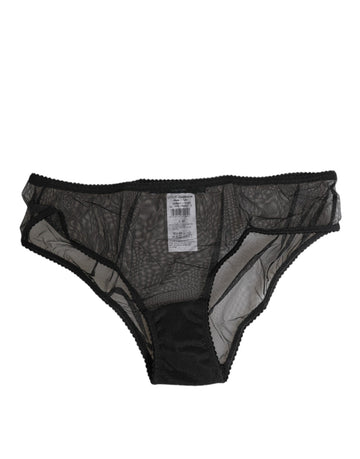 Black Sheer Mesh Lace Bikini Briefs Underwear