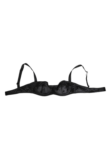 Black Satin Underwire Bra Lingerie IT2 Underwear