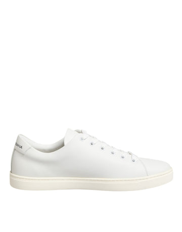 White Leather Sacre Heart Patch Sneakers  Shoes