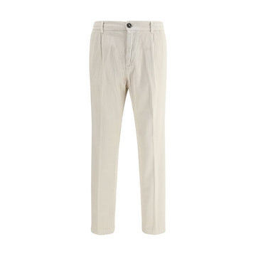 White Cotton Casual Pants
