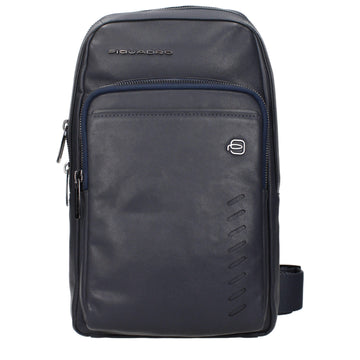 Blue Leather Crossbody Bag