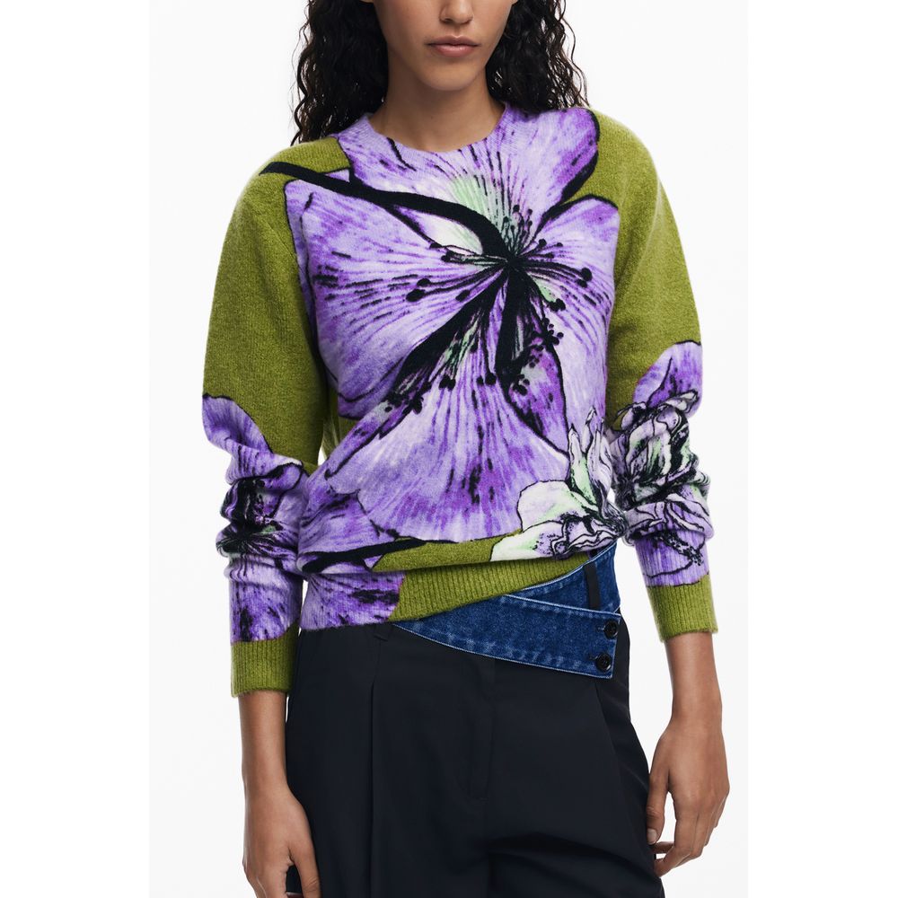 Purple Elastane Women Sweater