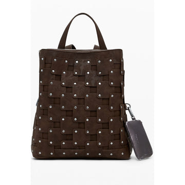 Brown Polyethylene Women Backpack