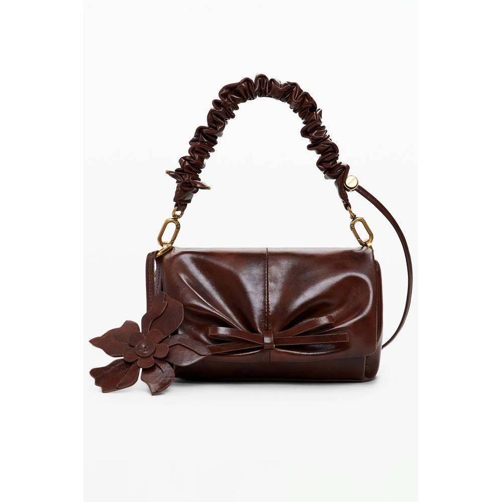 Brown Polyethylene Women Handbag