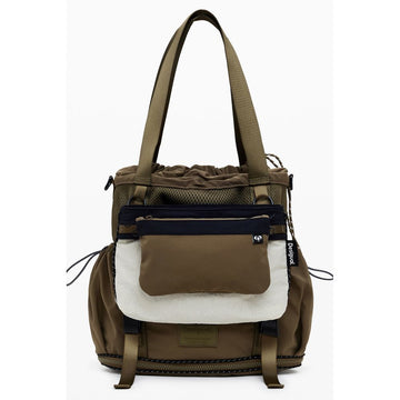 Green Polyester Women Convertible Handbag