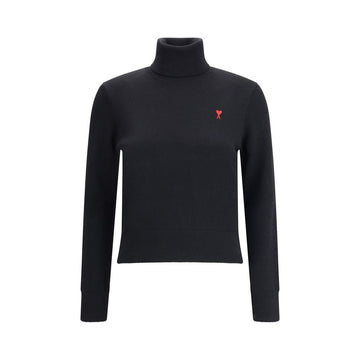 Black Merino Wool Turtleneck